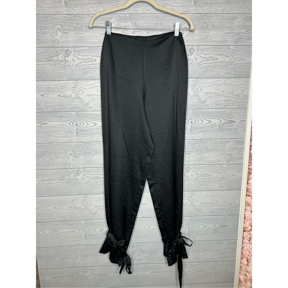 Zara Black Ankle Tie-Hem Cropped Pants